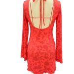 Casual, Versatile Waist-cinching Dress With A Red Floral Print - Image 5
