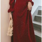 Bridal Toast Attire Red Autumn Party Look - Image 5
