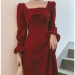 Bridal Toast Attire Red Autumn Party Look - Image 3