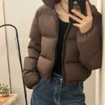 Womens Short Loose-fitting Winter Cotton-padded Coat For Petite Women - Image 3