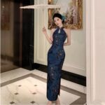 Womens Retro Printed Cheongsam Dress - Image 5
