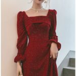 Bridal Toast Attire Red Autumn Party Look - Image 7