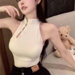 Womens Solid-Color Retro Chinese-Style Camisole - Image 9