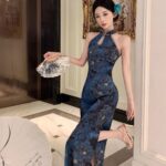 Womens Retro Printed Cheongsam Dress - Image 3