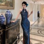 Womens Retro Printed Cheongsam Dress - Image 2