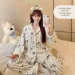 Flannel Pajamas Women's Autumn And Winter Colorful Suit Warm