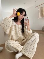 Coral Fleece Soft Skin-friendly Homewear Fleece-lined Thick Warm Pajamas Suit Female Winter - Image 5