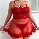 Womens Red Sexy Lingerie Pajamas
