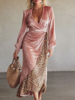 Fashion Printed V-neck Nine-quarter Sleeve Women's Clothing Dress - Image 2