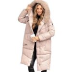 Mid-length Lightweight Silk-cotton Puffer Coat With A Large Fur Collar For Superior Warmth - Image 5