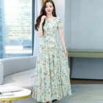 Womens Short Sleeve Floral Dress High Waisted And Loose Fitting - Image 2