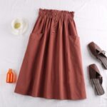 Women's Cotton-linen Utility Skirt With Pockets - Image 2