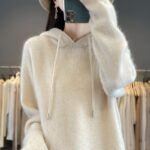 Stylish Womens Knitted Pullover With A Hood - Image 5
