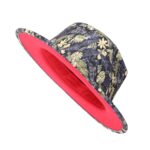 Stylish Leaf-Print Sun-Protective Wide-Brim Gentlemans Hat - Image 2