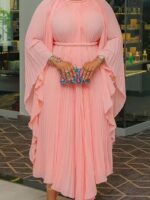 New High-end Pleated, Tie-waist, Oversized Maxi Dress For Women - Image 3