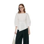 Elegant Shirt With A Belt And Three-quarter-length Sleeves - Image 4