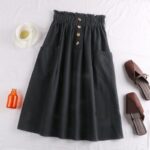 Women's Cotton-linen Utility Skirt With Pockets - Image 6