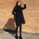 Trendy Black Chanel-style Wool Coat - Image 4