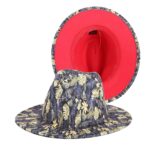 Stylish Leaf-Print Sun-Protective Wide-Brim Gentlemans Hat