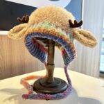 Cute Christmas Antler Plush Hat For Women, Warm In Autumn And Winter - Image 7