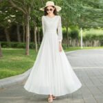 Womens Elegant Lace Hollow-Out Dress New 2025 Style