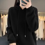 Stylish Womens Knitted Pullover With A Hood - Image 6