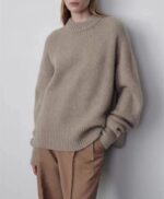 Womens Plus-Size Loose Crew-Neck Pullover Sweater - Image 9