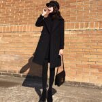 Trendy Black Chanel-style Wool Coat - Image 5