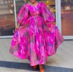 Elegant Commuter Print Dress With Tie-detail Accents - Image 3