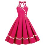 Retro-style Cinched-waist A-line 1950s Dress With A Voluminous Skirt - Image 2