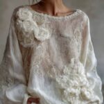 Womens Printed Crew Neck Long Sleeve Top