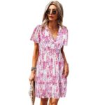 Womens Casual Vacation Short-sleeve Floral Dress - Image 6
