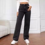 Sweet And Spicy Style High Waist Straight Jeans Women's Clothing - Image 4