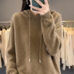 Stylish Womens Knitted Pullover With A Hood - Image 7