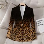 Elegant And Sophisticated Printed Knit Womens Jacket With A Lapel Neckline - Image 6