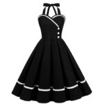 Retro-style Cinched-waist A-line 1950s Dress With A Voluminous Skirt - Image 7