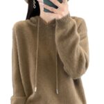 Stylish Womens Knitted Pullover With A Hood - Image 2