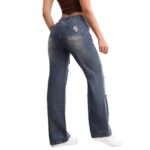 Womens High-waisted Straight-leg Ripped Jeans - Image 5