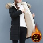 Womens Mid-Length Padded Cotton-Padded Jacket - Image 4