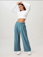 Elegant Professional-style High-waisted Straight-leg Pants - Image 7