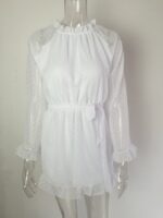 Bright Yellow Dress Chiffon Jacquard Double Fabric - Image 4