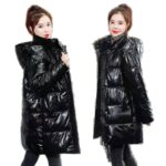 Womens Mid-Length Plus-Size Loose Cotton Padded Jacket In Korean Style - Image 2