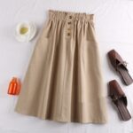 Women's Cotton-linen Utility Skirt With Pockets - Image 5
